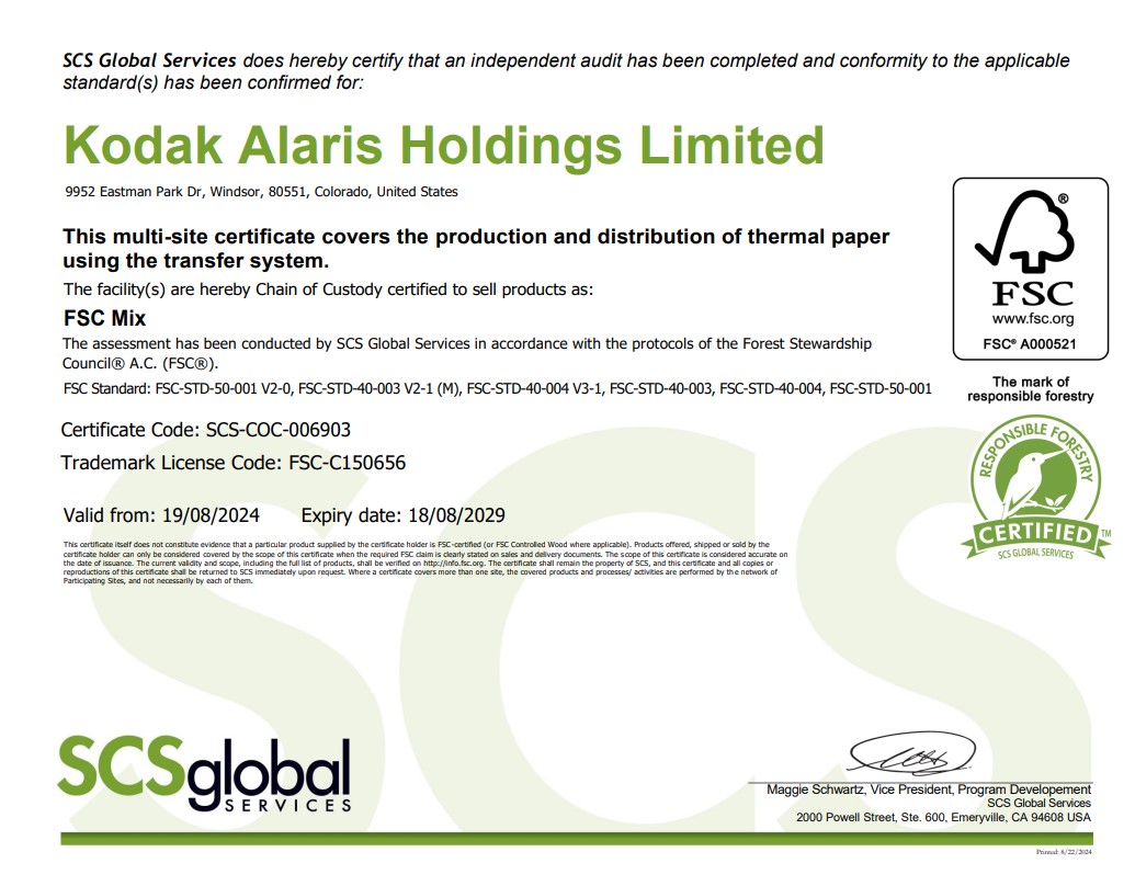 FSC Chain of Custody Certification. Page 1
